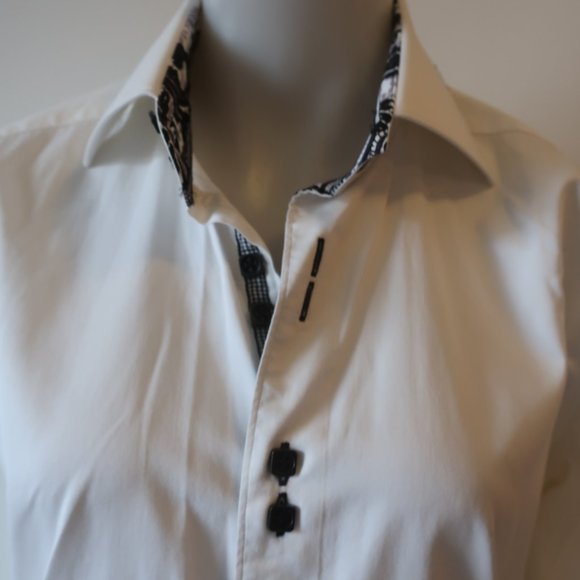 Womens Jared Lang White Black Designer Long Sleeve Button-Up Shirt S/P * - Picture 4 of 15